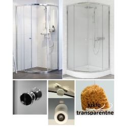 Kabina prysznicowa  półokrągła  80x80 Duso 80x80x185 transparentna